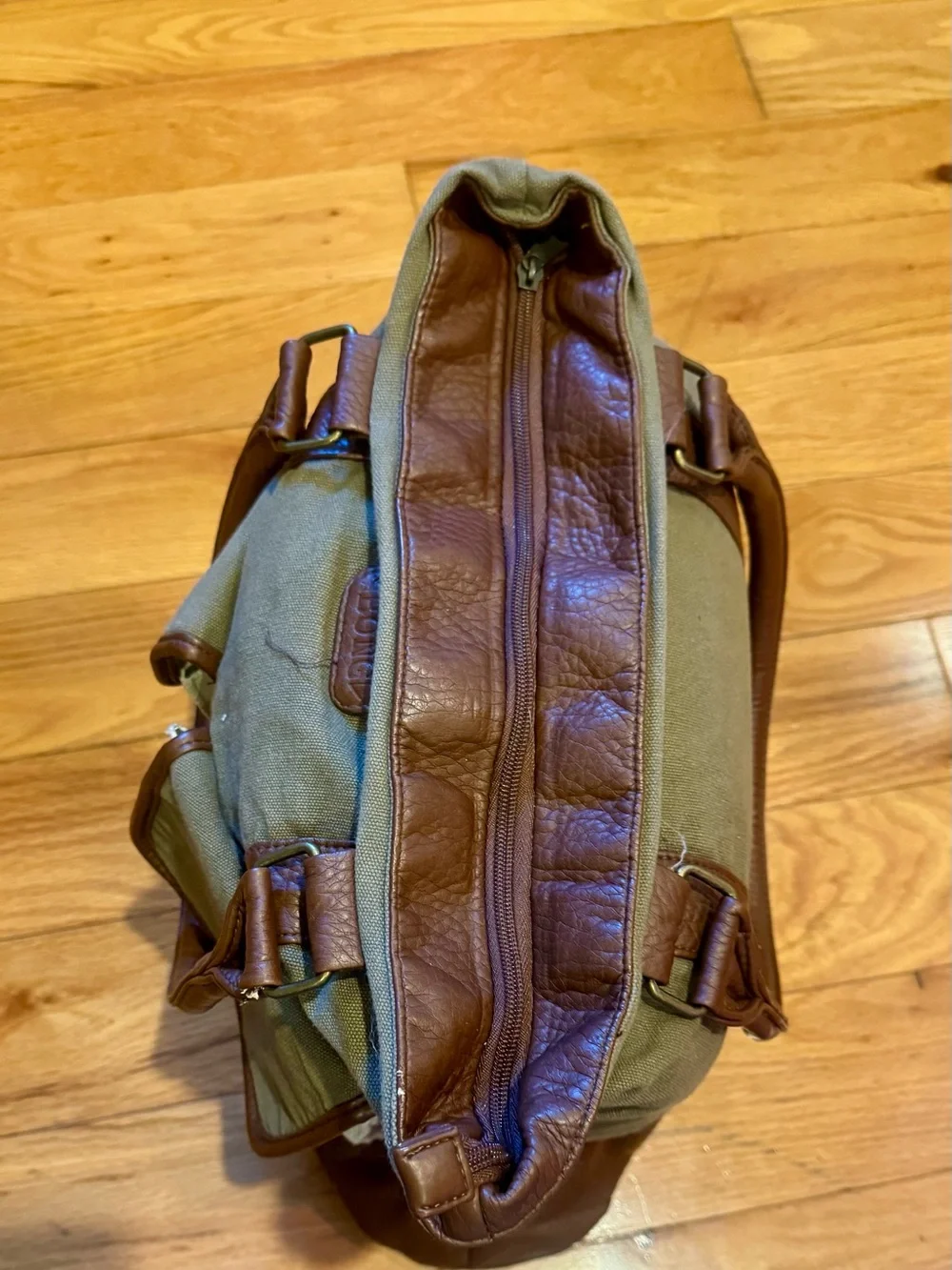Vintage Billabong Canvas and Leather Tote Bag